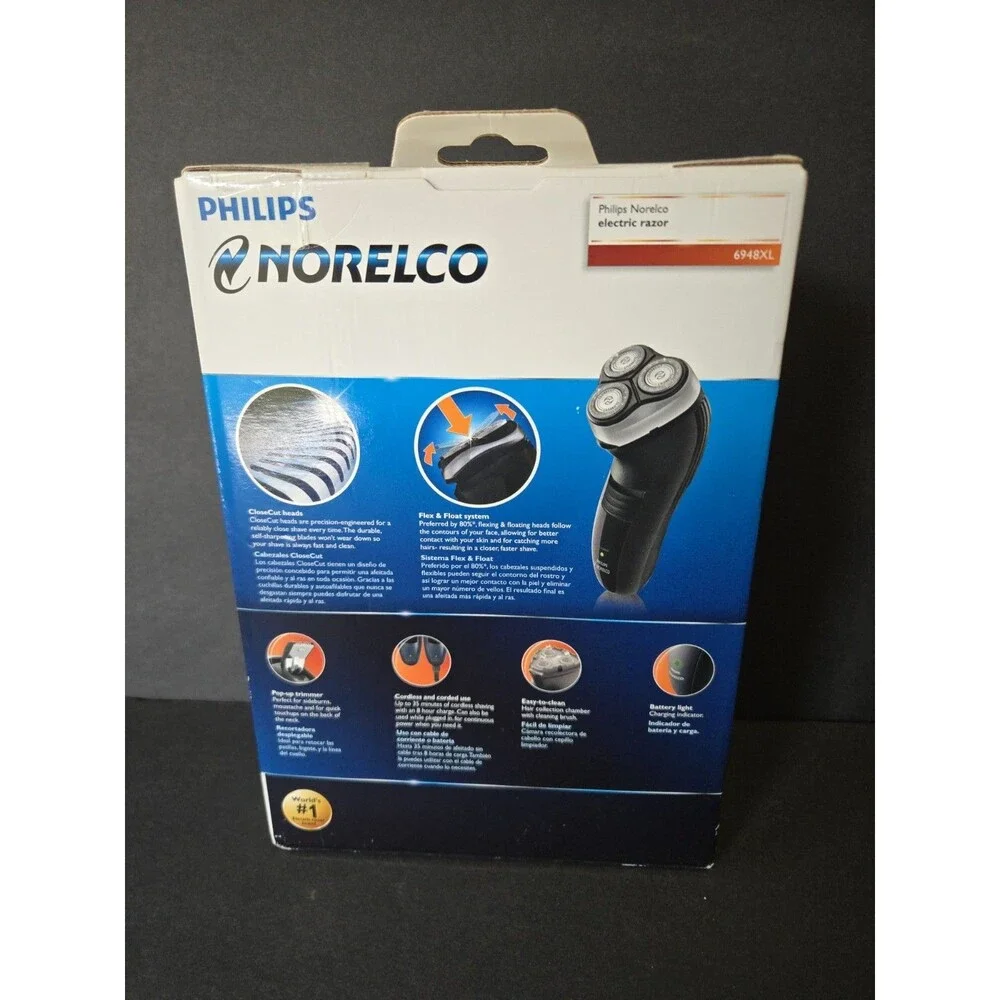 Philips Norelco Close Cut Rechargeable Electric Shaver 2100 6948XL New Worn Box